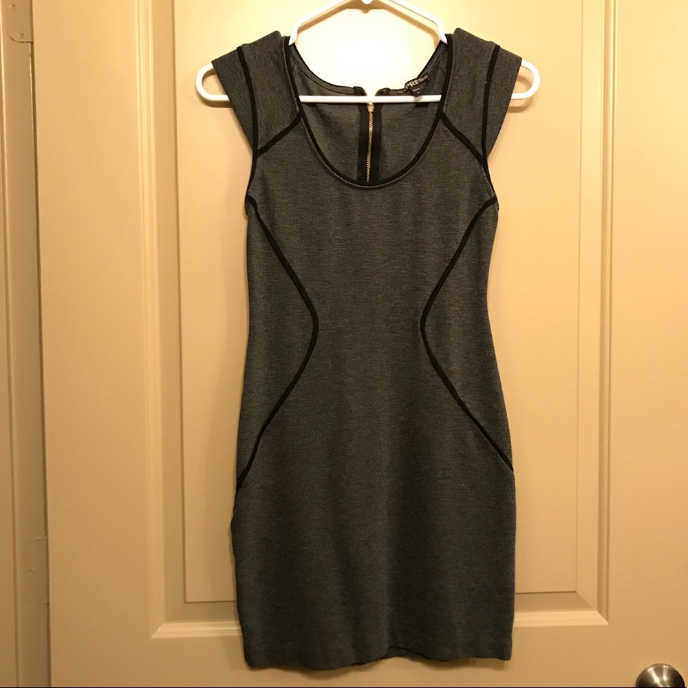 EXPRESS gray and black work dress